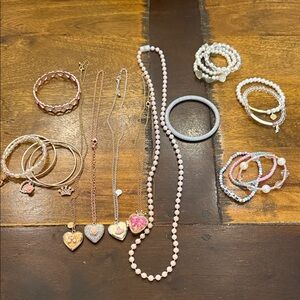 Girls Pink and Gold Kids Jewelry Lot (multi brands)